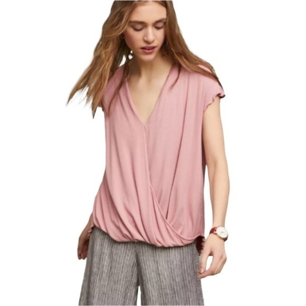 Anthropologie Saturday Sunday Pink Ribbed Top